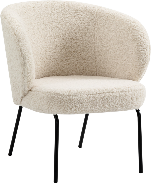 Loungestol Nordlys Furniture Bergen i hvid bouclé skandinavisk design H80ÃB71ÃD71 cm